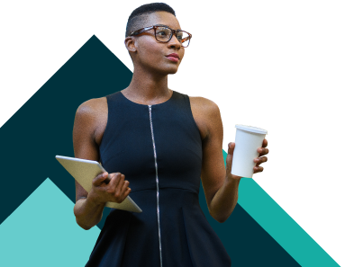 woman holding coffee cup